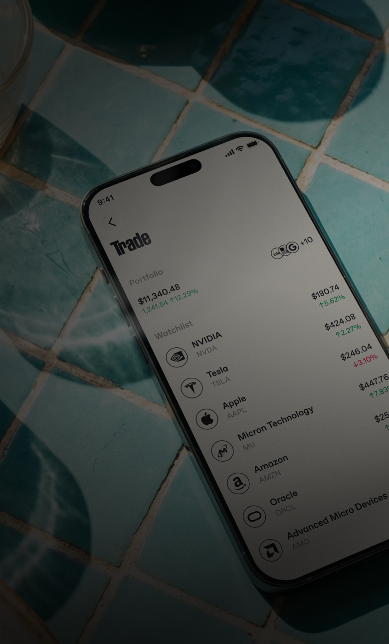 Deposit fiat or stablecoins. Access stocks 24/7.